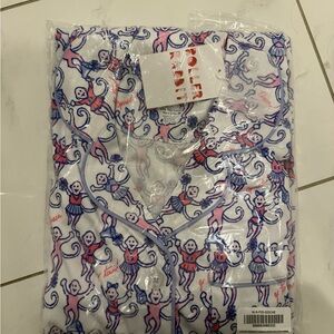 Roller Rabbit White and Pink Monkey Pajamas